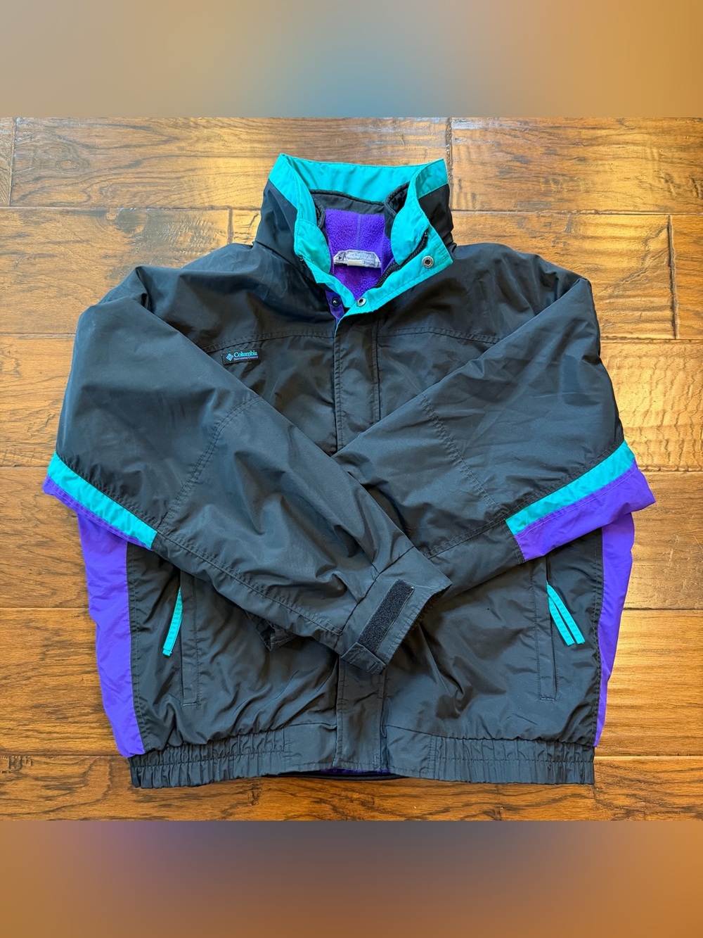 Vintage Columbia Bugaboo Jacket Mens XL Black Teal Purple 3 in 1 Ski Coat